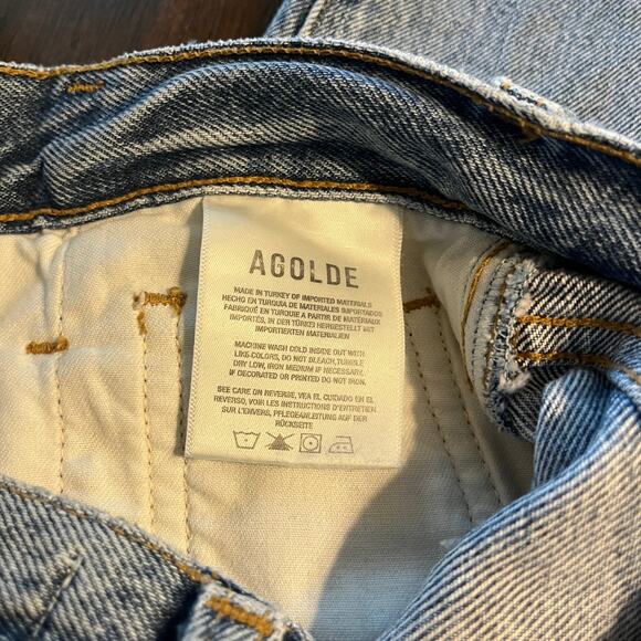 Agolde Cooper Trouser High Rise Straight Leg Jeans Command Light Wash Size 27 - Picture 8 of 9